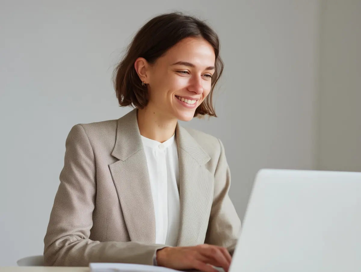 Business professional working on laptop